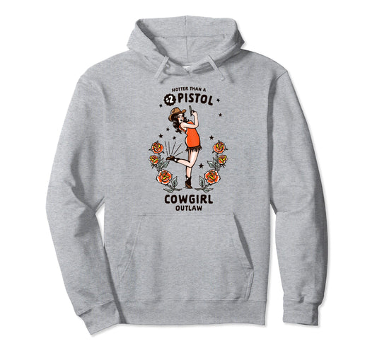 Womens Western Boho Outlaw Cowgirl Pinup Hoodie - Trendy Graphic Unisex - T-Shirt, Sweatshirt, Hoodie