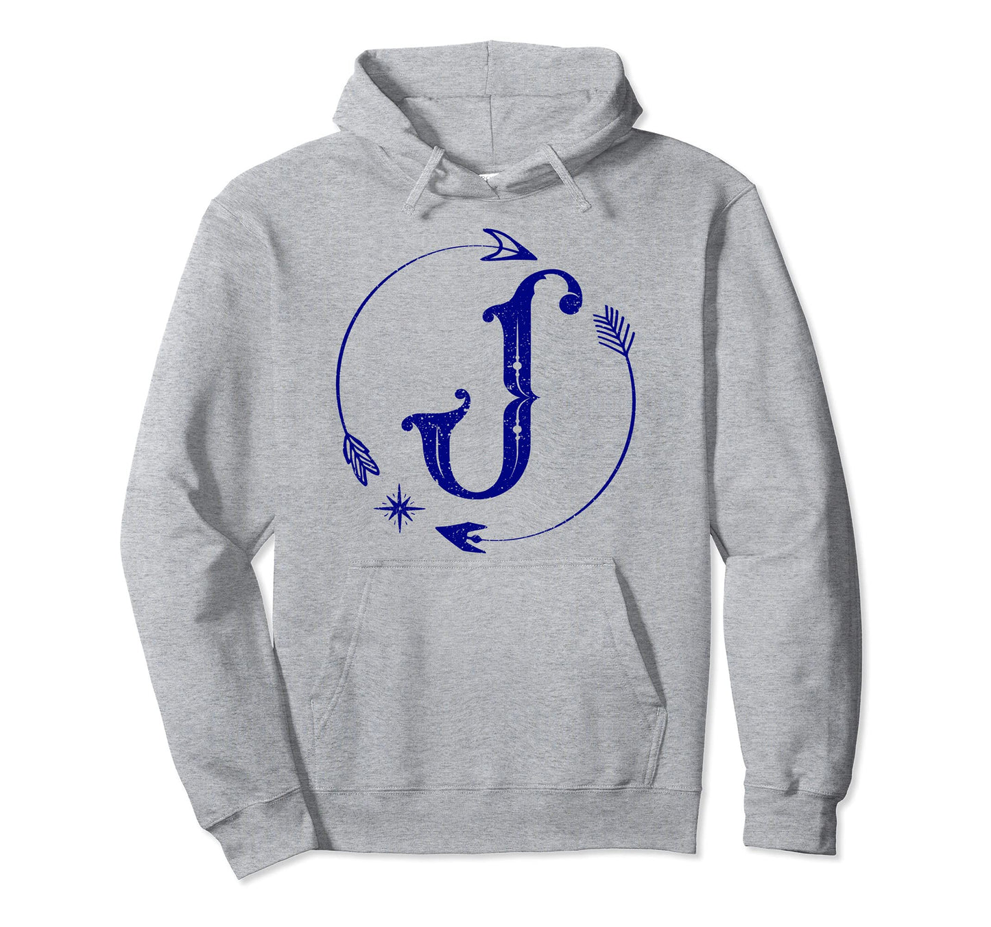 Initial J Monogram Boho Name Letter J Hoodie - Trendy Graphic Unisex - T-Shirt, Sweatshirt, Hoodie