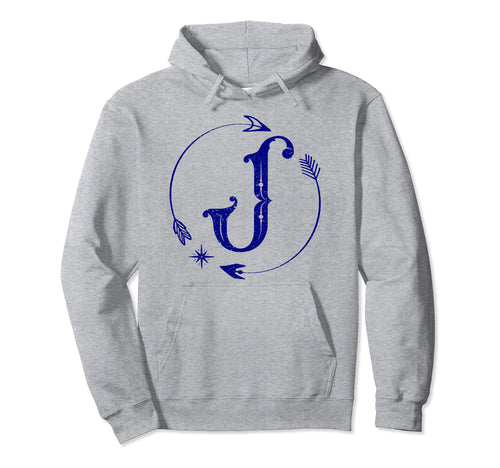 Initial J Monogram Boho Name Letter J Hoodie - Trendy Graphic Unisex - T-Shirt, Sweatshirt, Hoodie