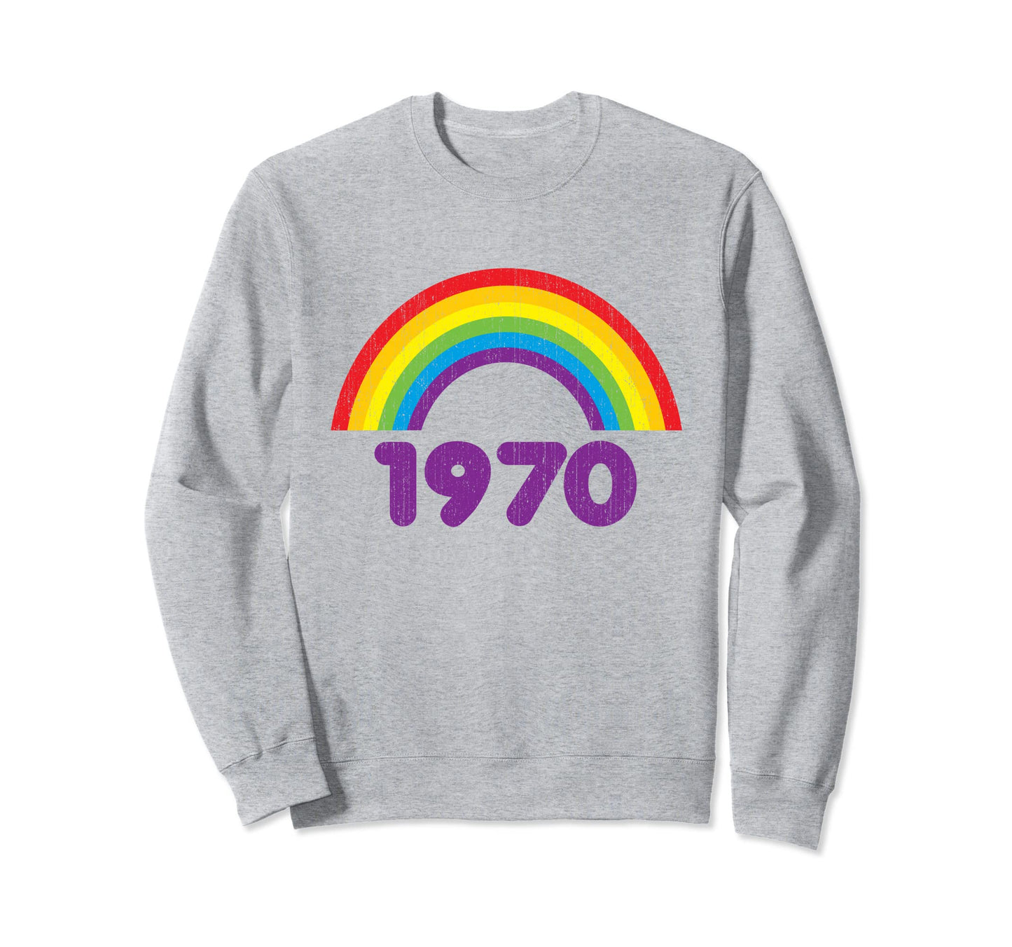 70S Tshirts 1970 Rainbow Rough Sweatshirt - Graphic Print Unisex - T-Shirt, Sweatshirt, Hoodie