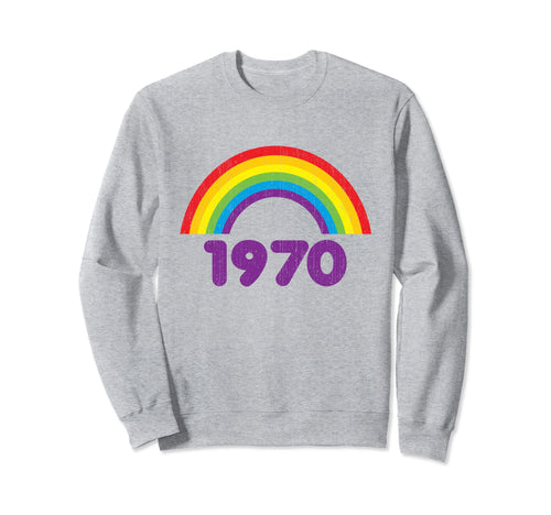 70S Tshirts 1970 Rainbow Rough Sweatshirt - Graphic Print Unisex - T-Shirt, Sweatshirt, Hoodie