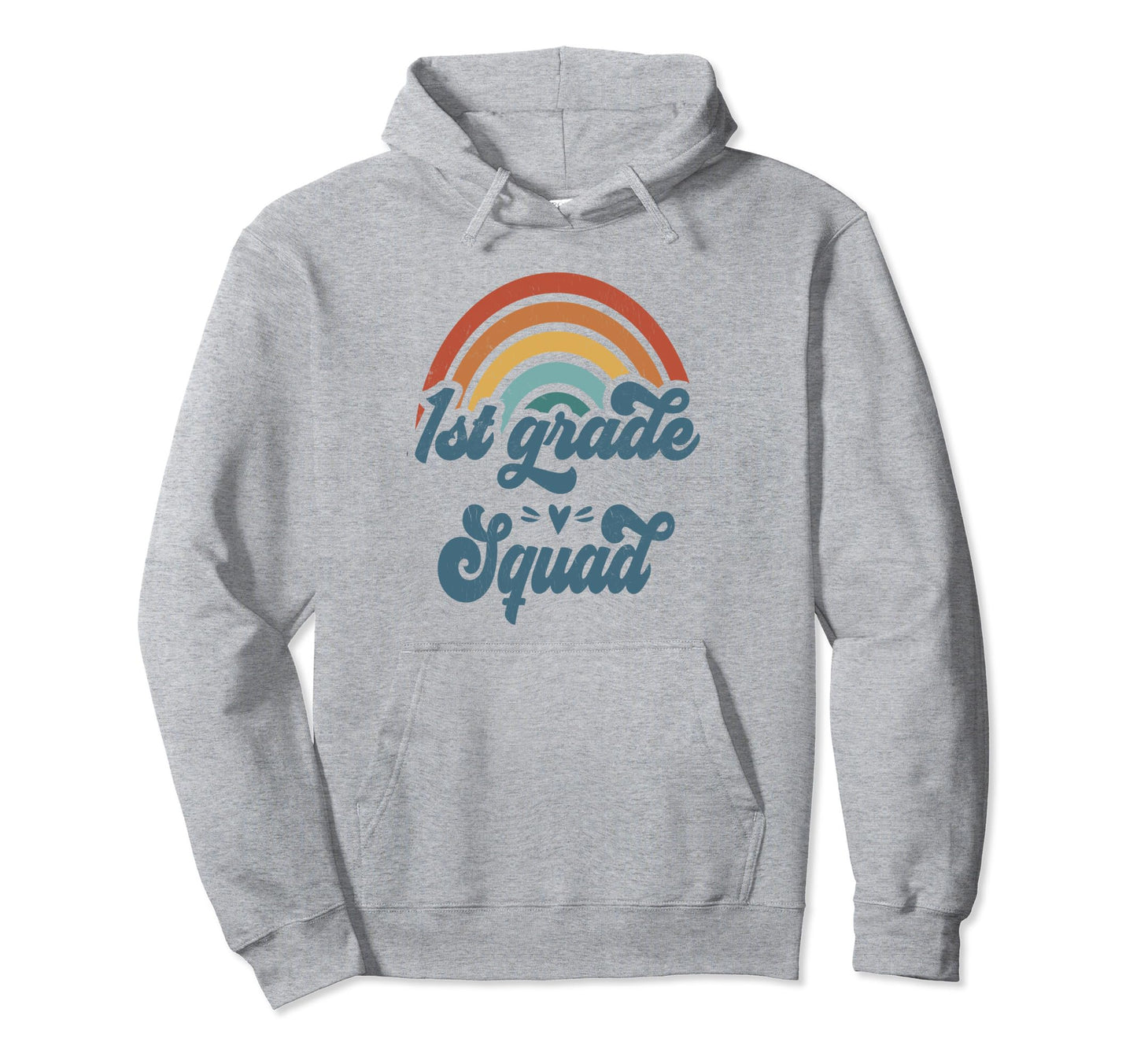1St Grade Squad Groovy Rainbow Teacher Hoodie - Unique Graphic for Adults - T-Shirt, Sweatshirt, Hoodie