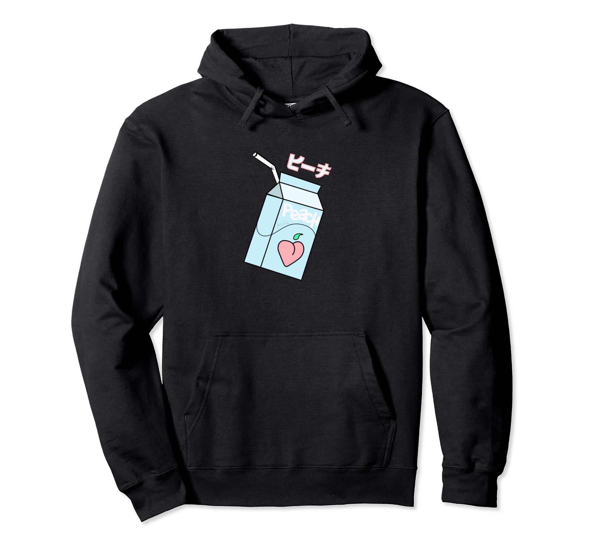 Kawaii Vaporwave Japanese Peach Milk Hoodie - Minimalist Print Unisex - T-Shirt, Sweatshirt, Hoodie