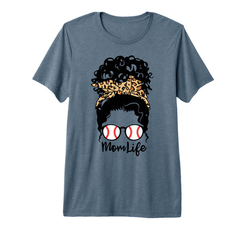 Mom Life Messy Bun Curly Hair Baseball T-Shirt - Trendy Graphic for Adults - T-Shirt, Sweatshirt, Hoodie