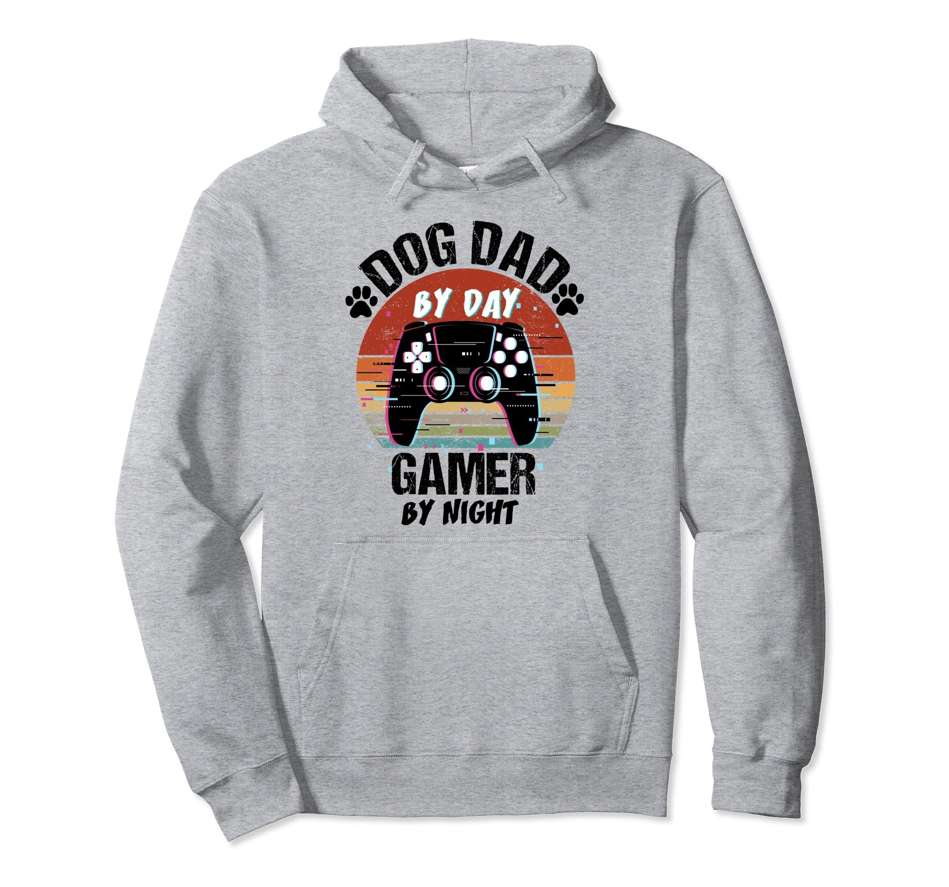 Mens Dog Dad Day Gamer Night Hoodie - Casual Everyday Wear Men Women - T-Shirt, Sweatshirt, Hoodie