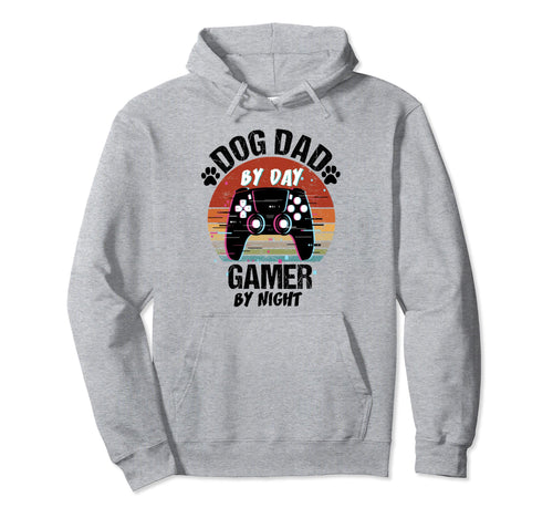 Mens Dog Dad Day Gamer Night Hoodie - Casual Everyday Wear Men Women - T-Shirt, Sweatshirt, Hoodie