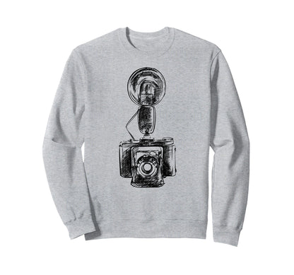 Photography Lovers Camera Sketch Sweatshirt - Custom Art Print for Adults - T-Shirt, Sweatshirt, Hoodie