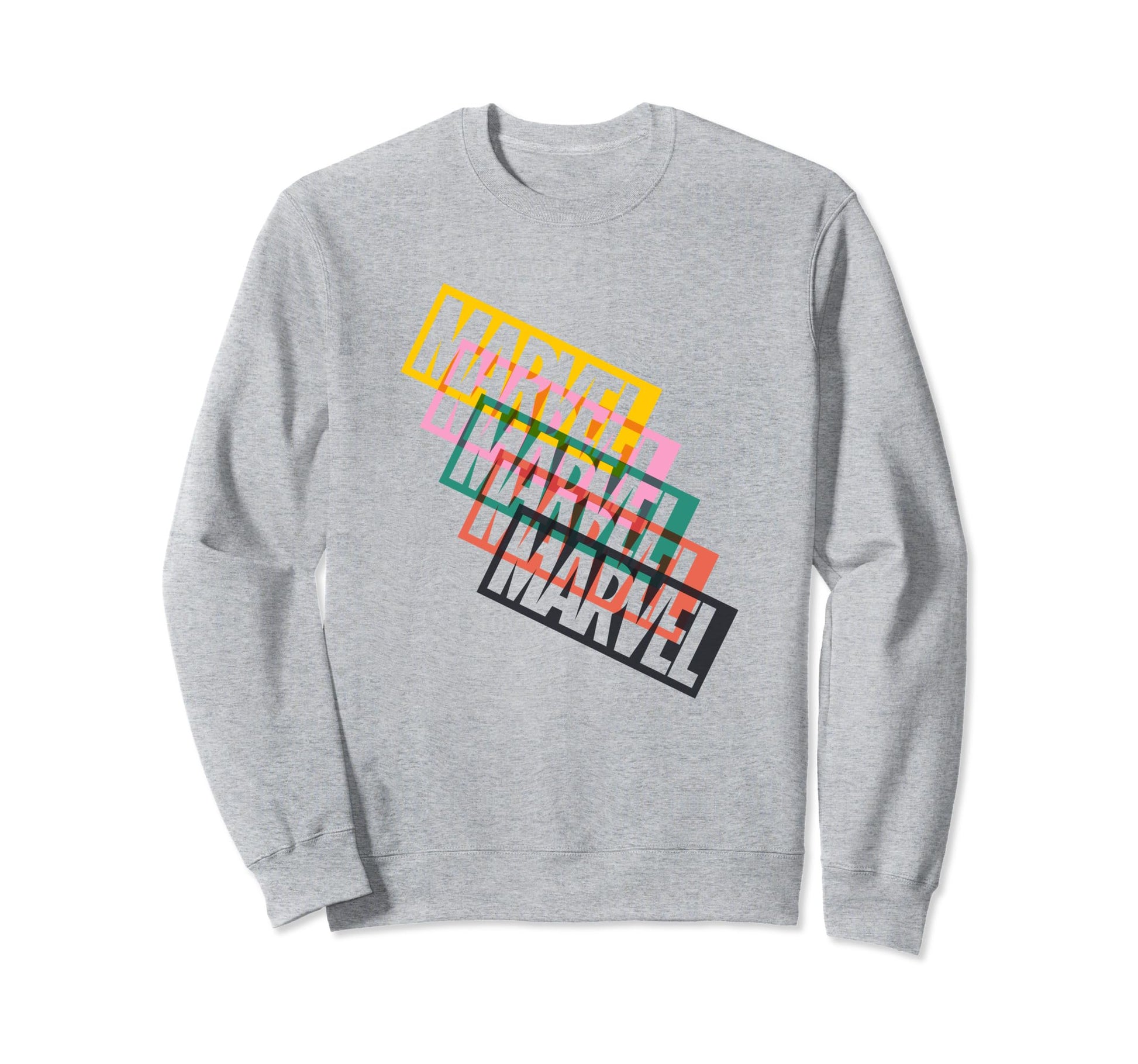 Marvel Comics Rainbow Block Overlay Sweatshirt - Novelty Apparel Men Women - T-Shirt, Sweatshirt, Hoodie