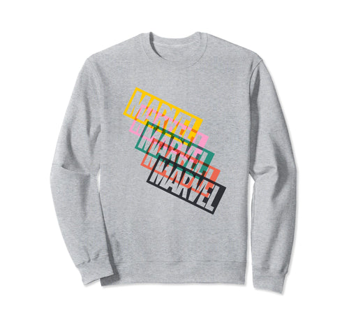 Marvel Comics Rainbow Block Overlay Sweatshirt - Novelty Apparel Men Women - T-Shirt, Sweatshirt, Hoodie