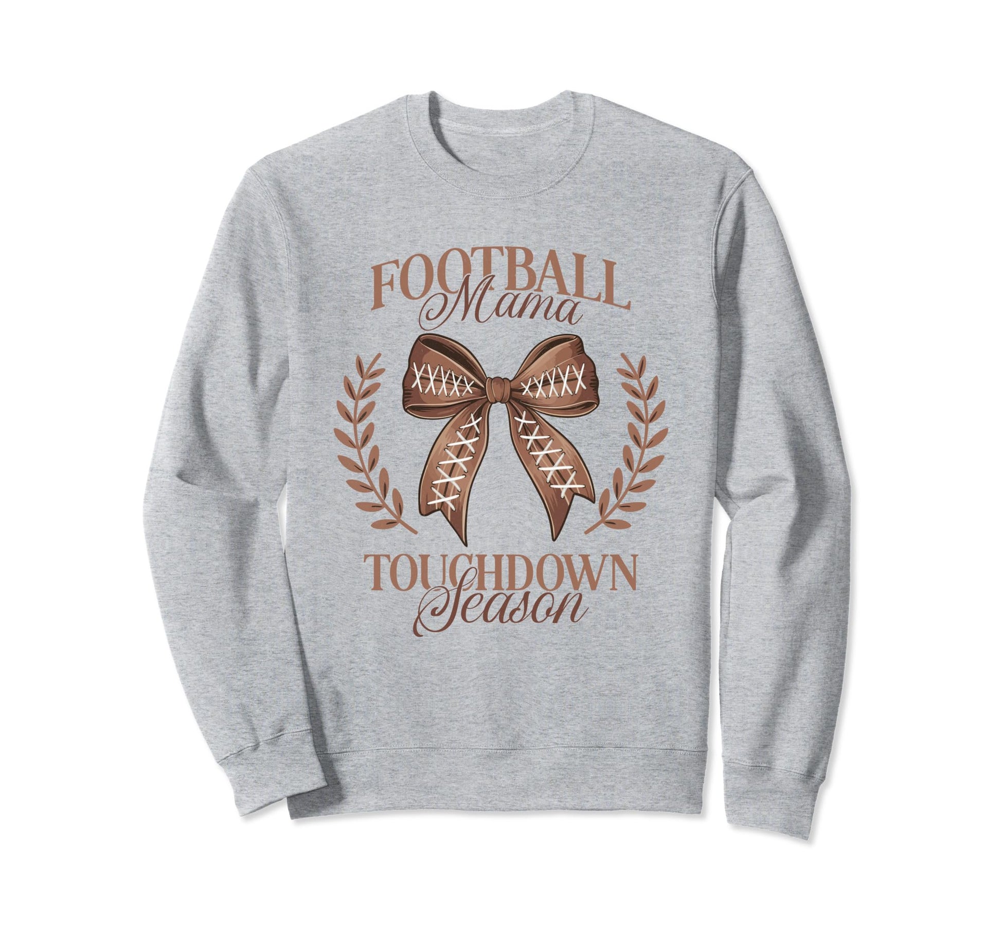 Football Mama Bow Touchdown Season Fall Sweatshirt - Unique Graphic Unisex - T-Shirt, Sweatshirt, Hoodie