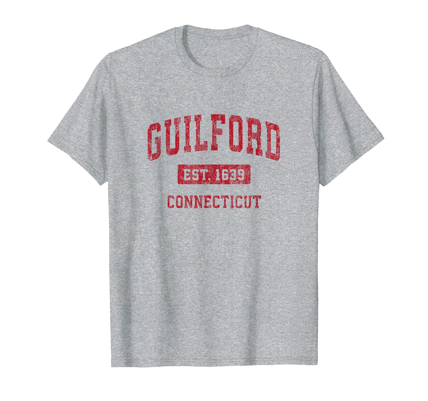 Guilford Connecticut Ct Sports Red T-Shirt - Trendy Graphic for Adults - T-Shirt, Sweatshirt, Hoodie