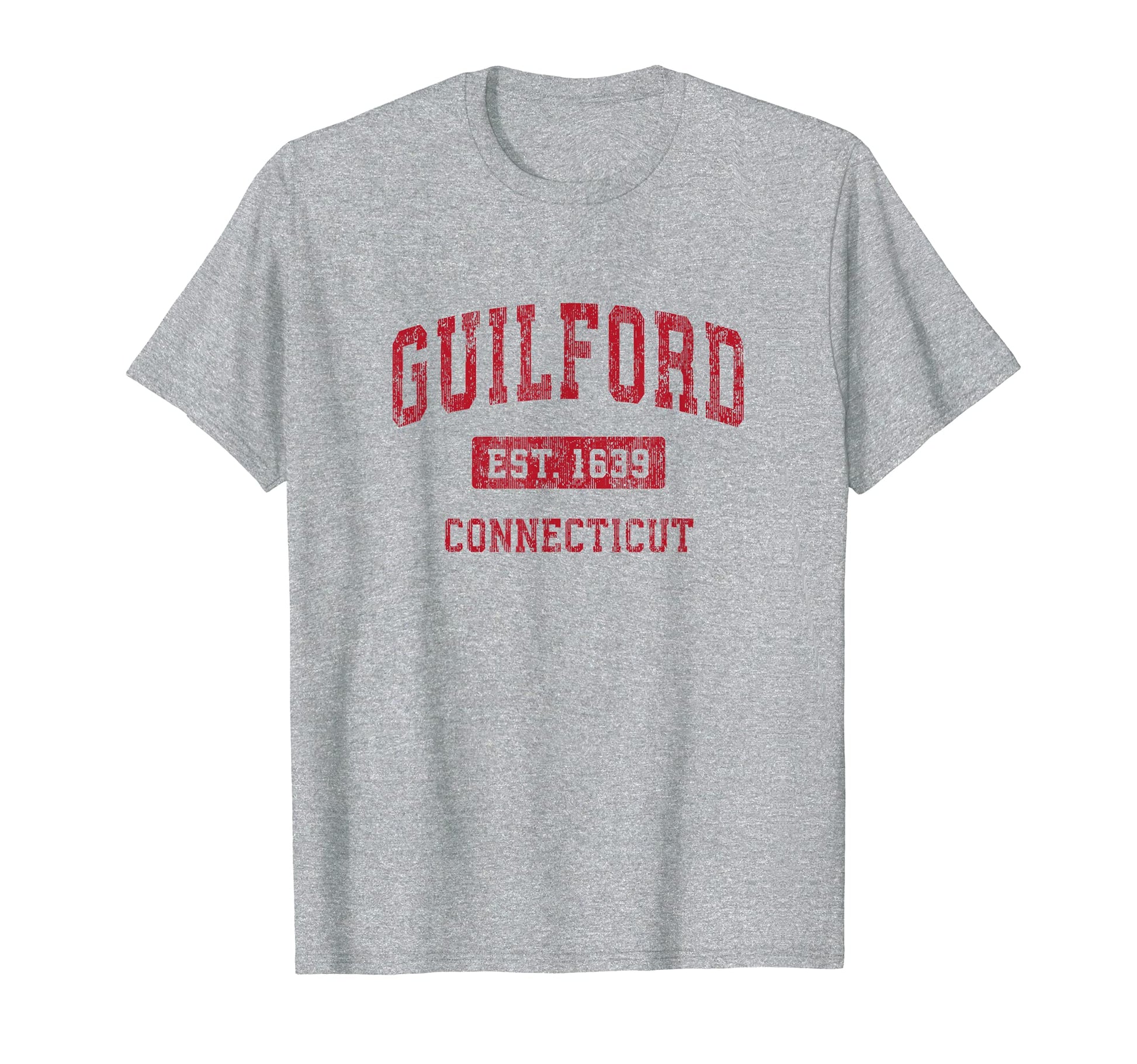 Guilford Connecticut Ct Sports Red T-Shirt - Trendy Graphic for Adults - T-Shirt, Sweatshirt, Hoodie