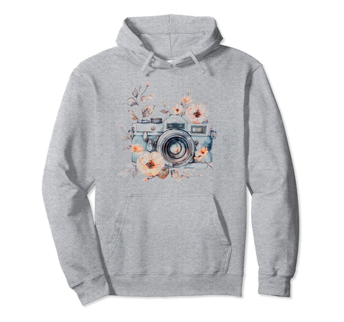 Photographer Camera Flowers Hoodie - Fun Novelty Design Men Women - T-Shirt, Sweatshirt, Hoodie