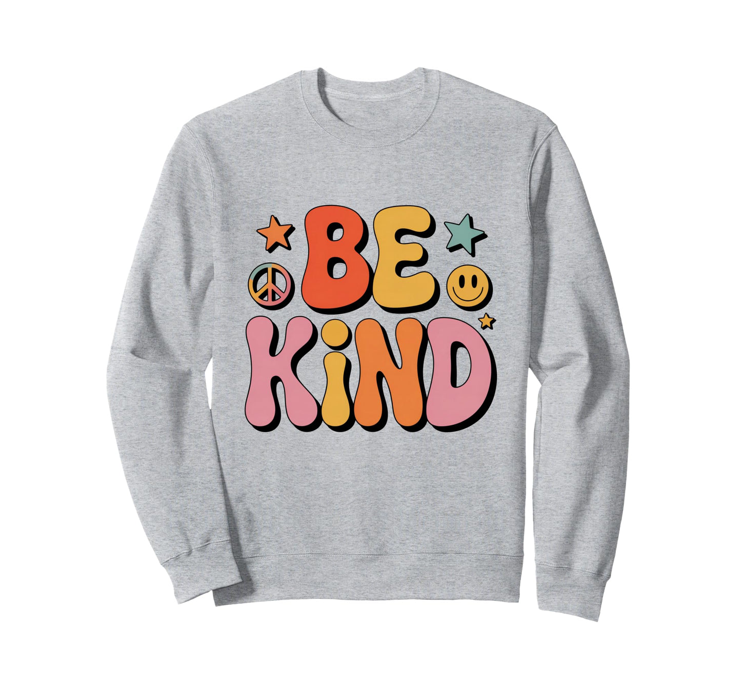 Be Kind 70S Groovy Rainbow Aesthetic Sweatshirt - Unique Graphic for Adults - T-Shirt, Sweatshirt, Hoodie
