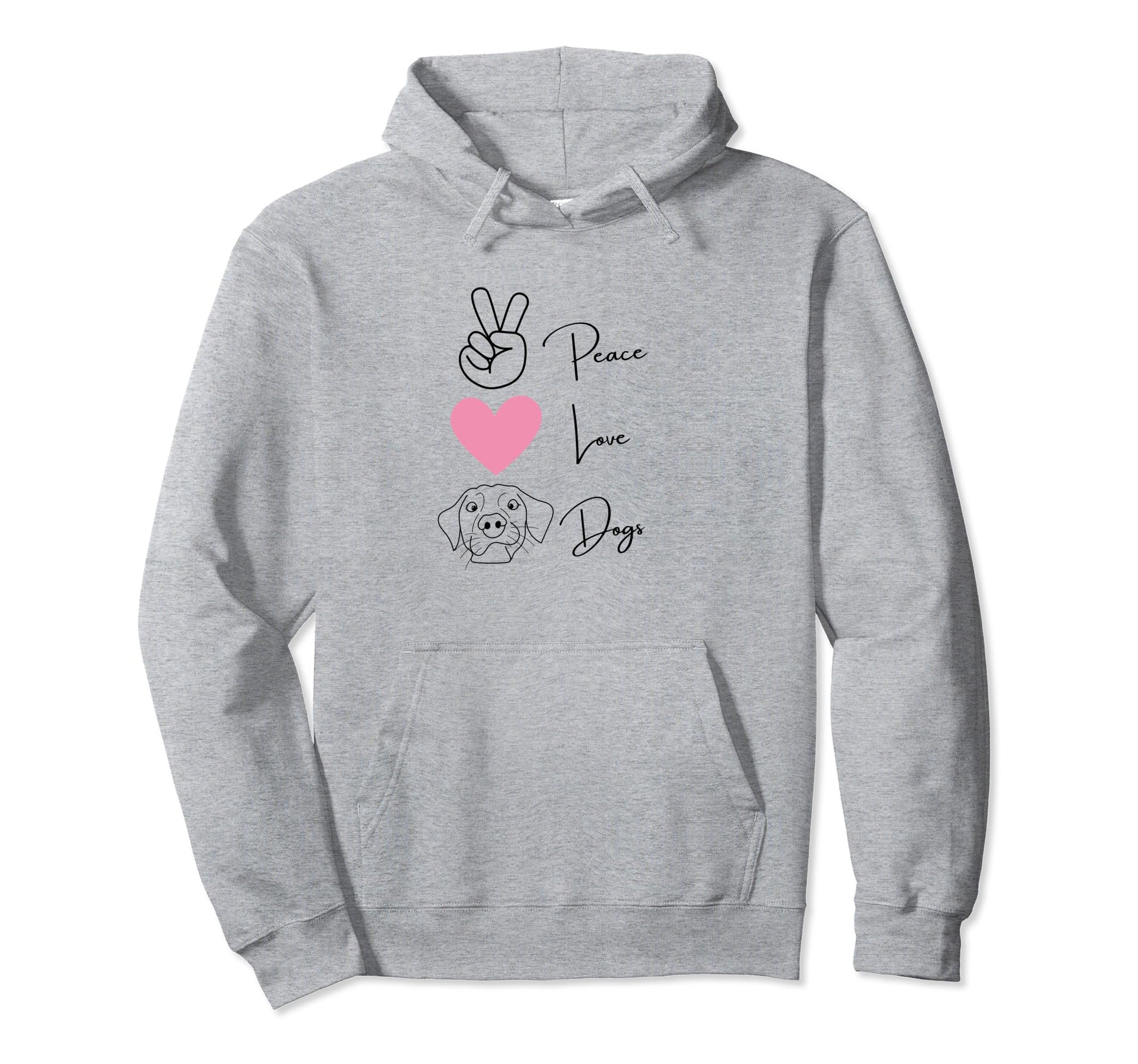 Dog Lover Peace Love Dogs Puppy Hoodie - Casual Everyday Wear Unisex - T-Shirt, Sweatshirt, Hoodie