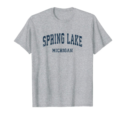 Spring Lake Michigan Mi Varsity T-Shirt - Fun Novelty Design for Adults - T-Shirt, Sweatshirt, Hoodie