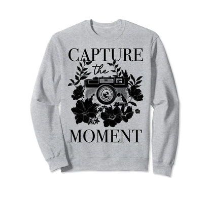 Photographer Capture Moment Camera Sweatshirt - Custom Art Print Men Women - T-Shirt, Sweatshirt, Hoodie