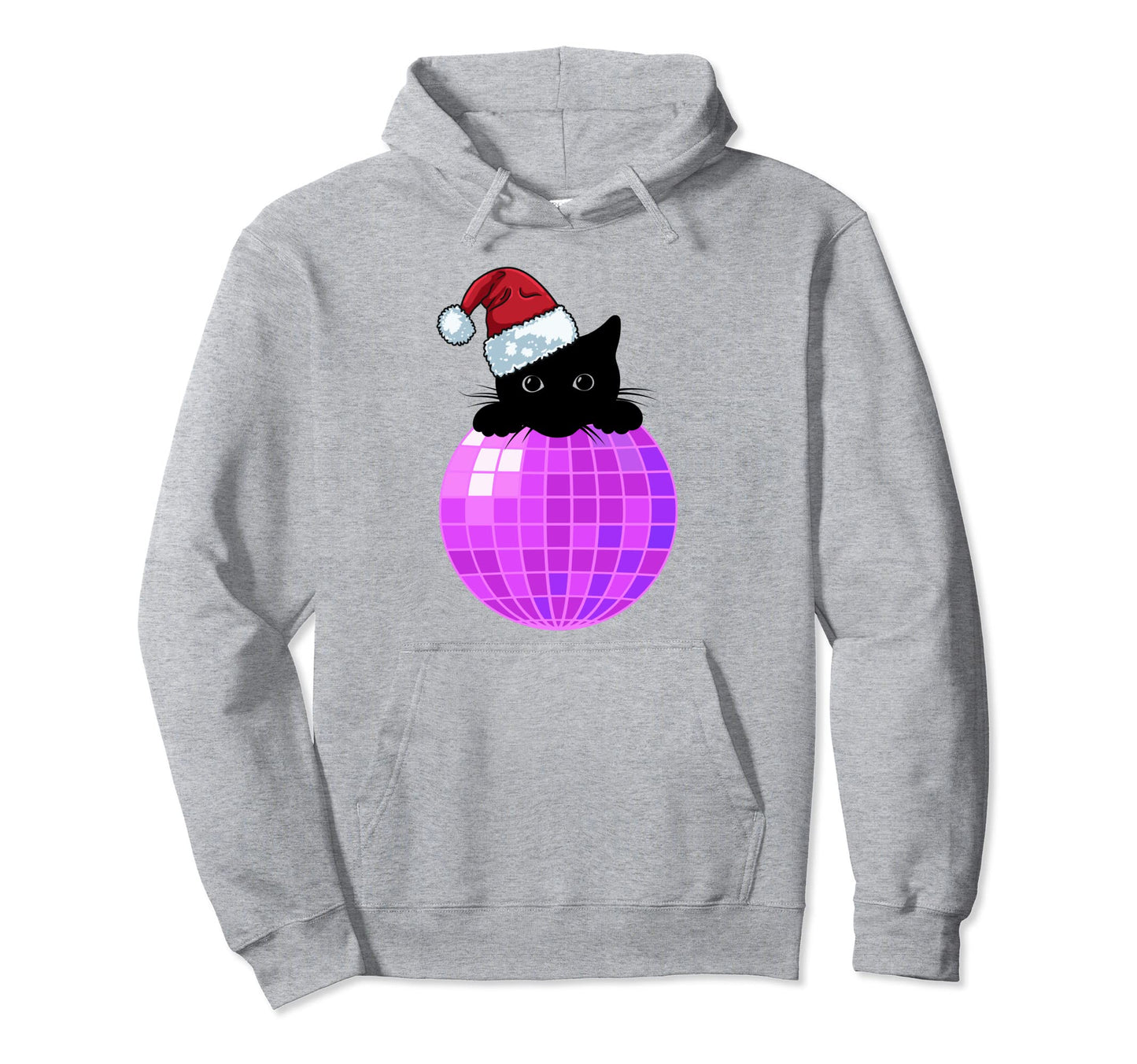 Aesthetic Disco Ball Vaporwave Black Cat Hoodie - Trendy Graphic Men Women - T-Shirt, Sweatshirt, Hoodie