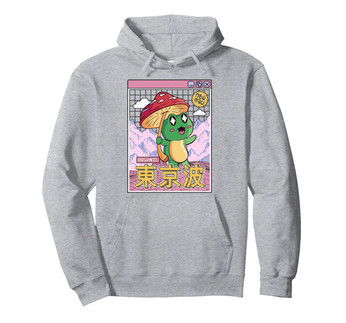 Happy Frog Mushroom Kawaii Vaporwave Hoodie - Novelty Apparel Men Women - T-Shirt, Sweatshirt, Hoodie