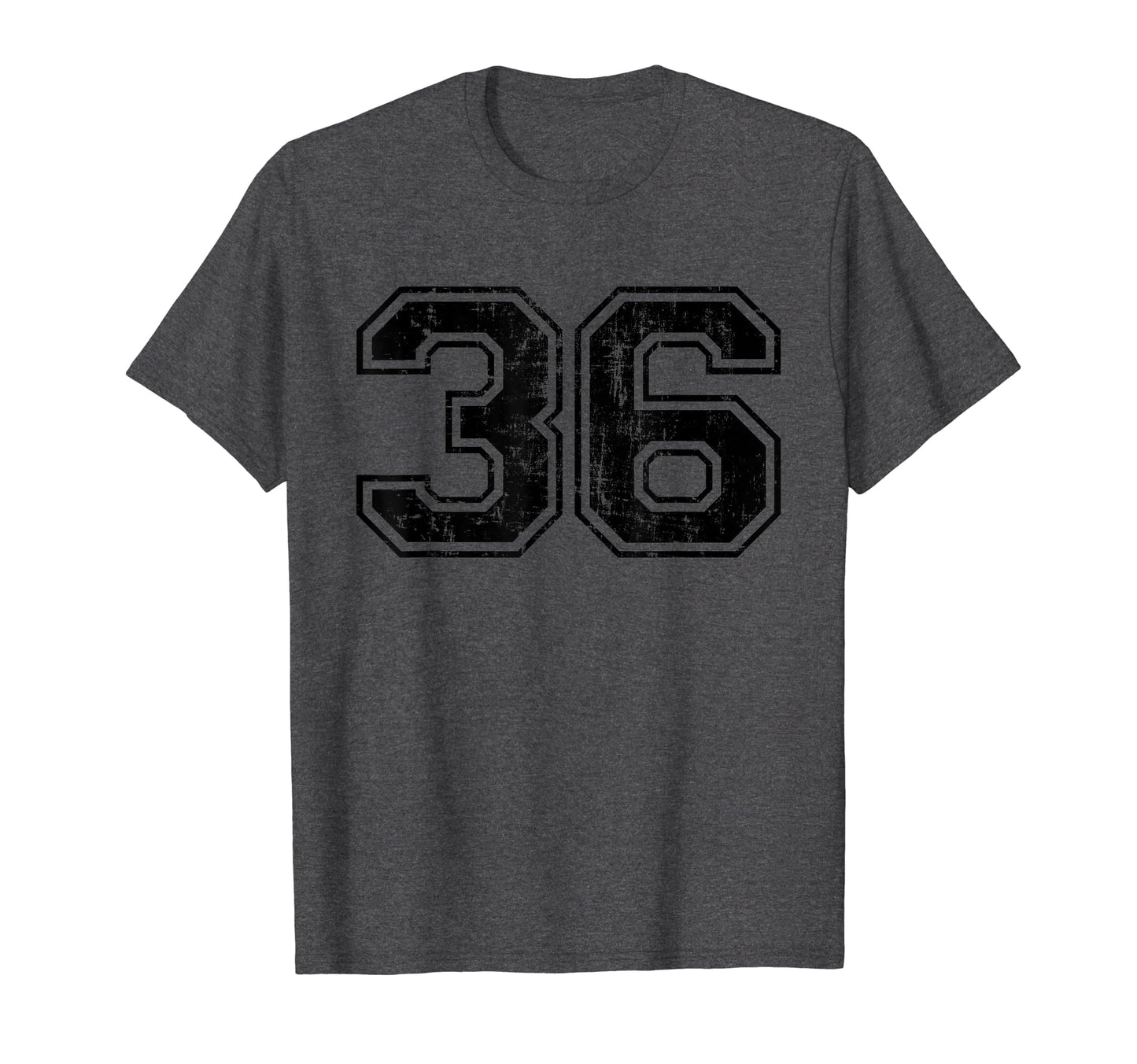 Number 36 Varsity Distressed Sport T-Shirt - Novelty Apparel for Adults - T-Shirt, Sweatshirt, Hoodie