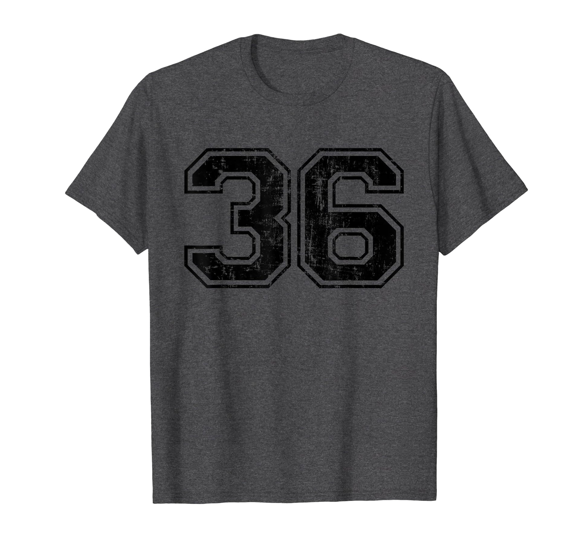 Number 36 Varsity Distressed Sport T-Shirt - Novelty Apparel for Adults - T-Shirt, Sweatshirt, Hoodie