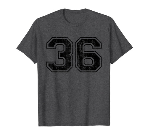 Number 36 Varsity Distressed Sport T-Shirt - Novelty Apparel for Adults - T-Shirt, Sweatshirt, Hoodie