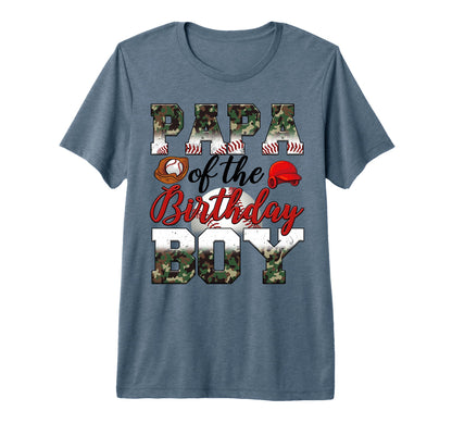 Papa Birthday Camouflage Baseball T-Shirt - Graphic Print Men Women - T-Shirt, Sweatshirt, Hoodie