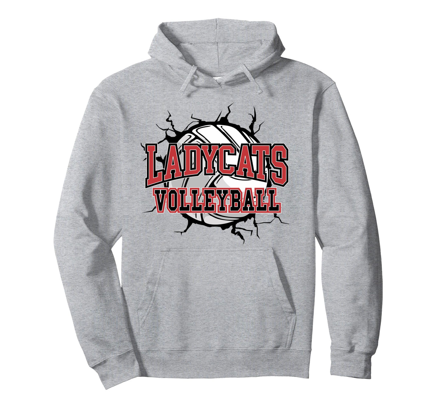 Ladycats Volleyball Mom School Spirit Hoodie - Custom Art Print Men Women - T-Shirt, Sweatshirt, Hoodie