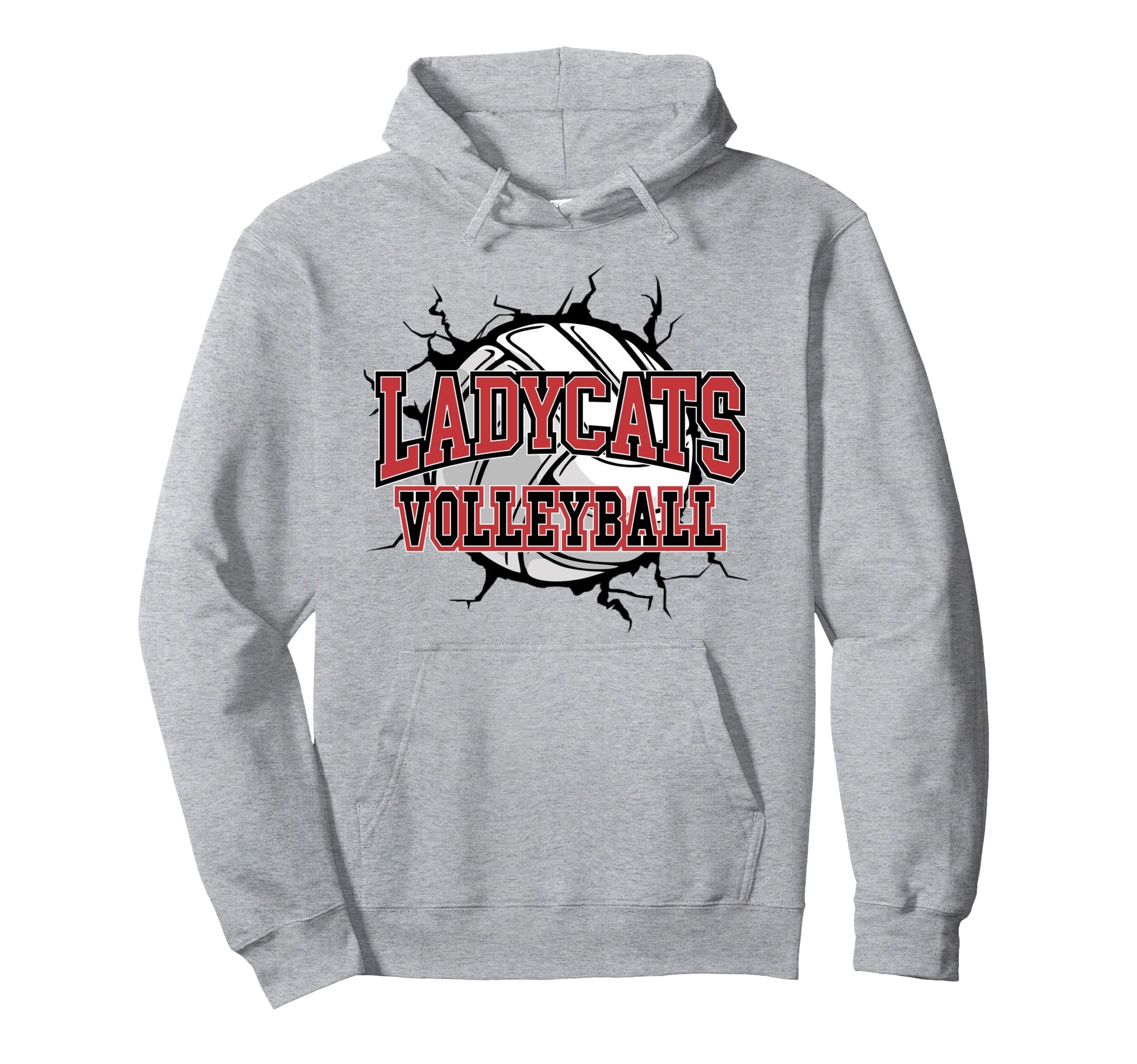 Ladycats Volleyball Mom School Spirit Hoodie - Custom Art Print Men Women - T-Shirt, Sweatshirt, Hoodie