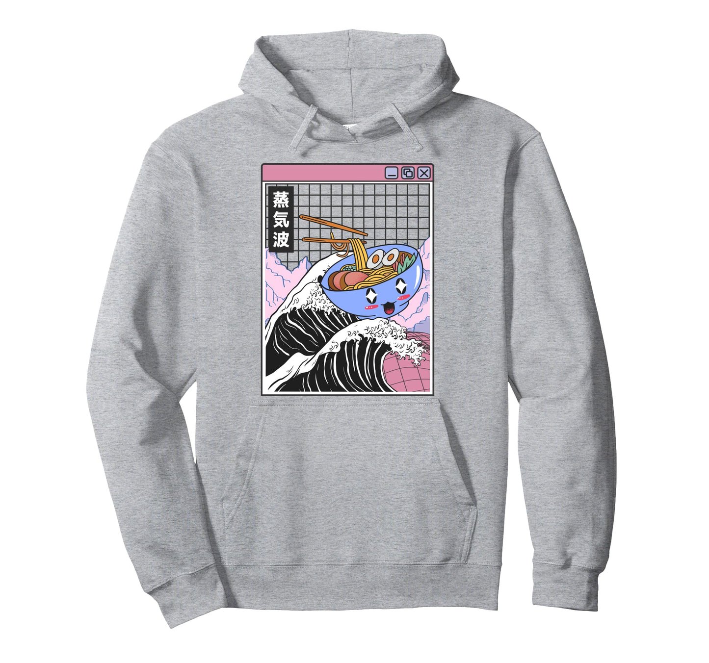 Happy Ramen Bowl Kanagawa Wave Digital Anime Hoodie - Graphic Print Unisex - T-Shirt, Sweatshirt, Hoodie