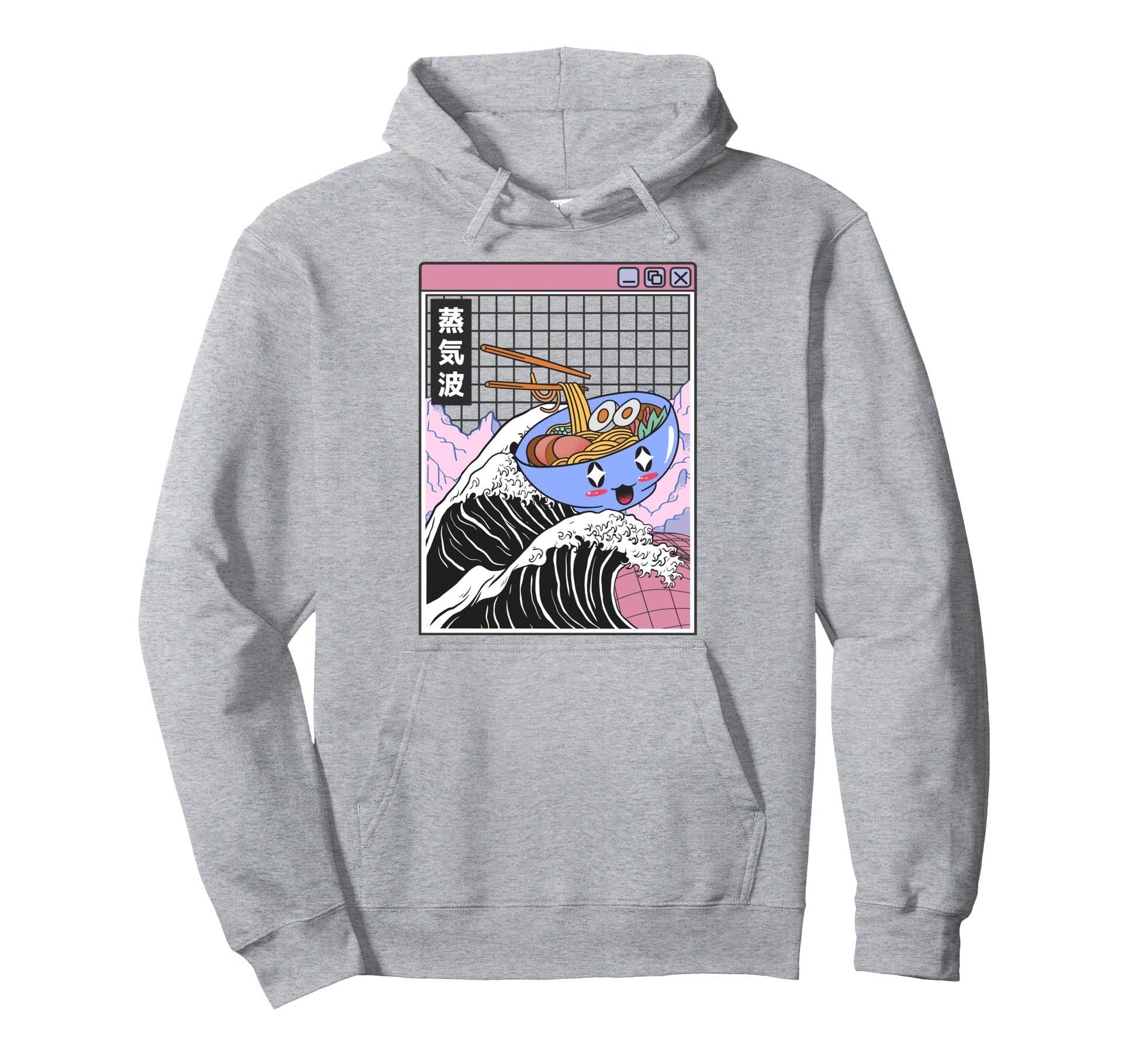 Happy Ramen Bowl Kanagawa Wave Digital Anime Hoodie - Graphic Print Unisex - T-Shirt, Sweatshirt, Hoodie