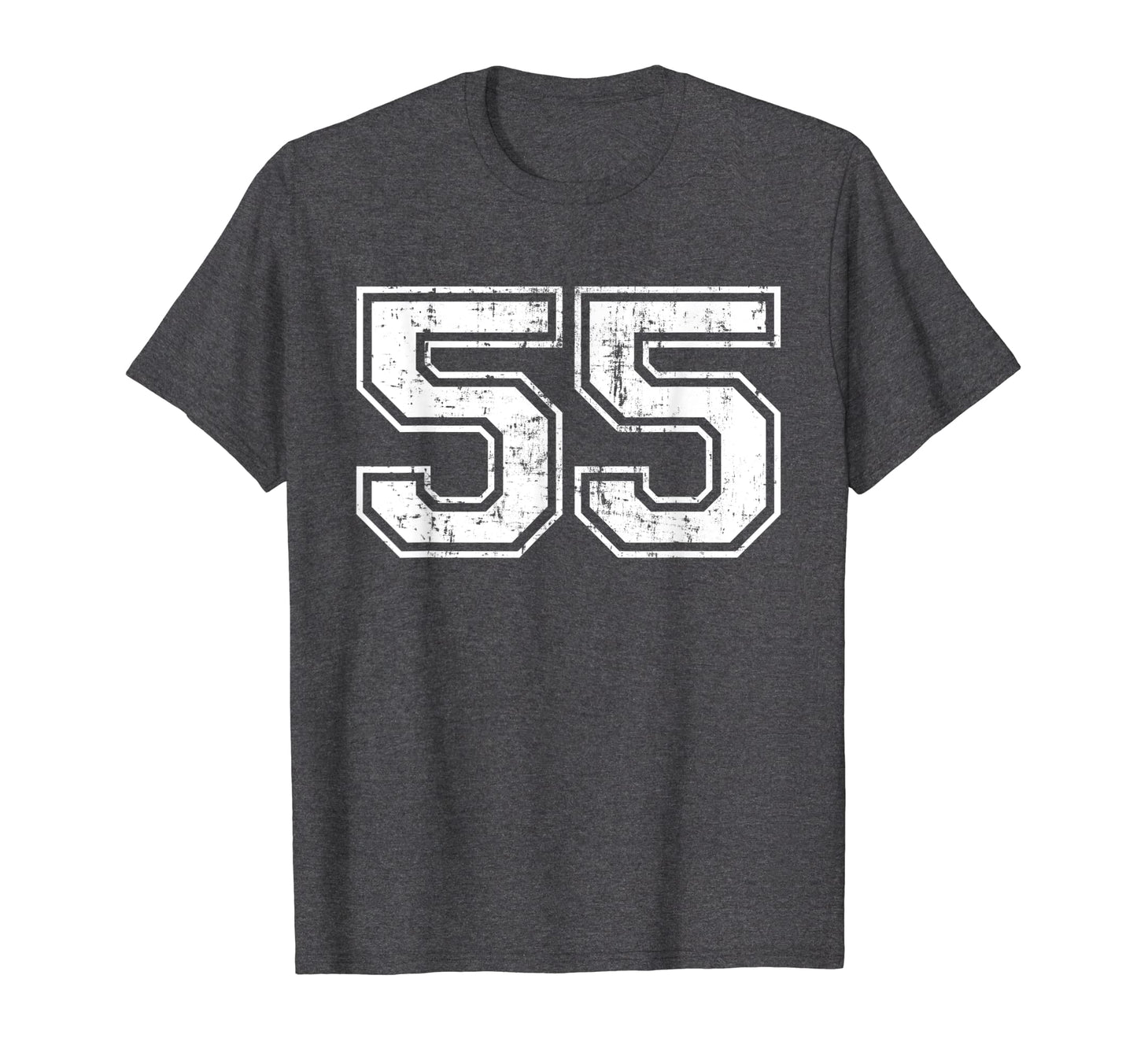 Number 55 Varsity Distressed Sports T-Shirt - Unique Graphic Men Women - T-Shirt, Sweatshirt, Hoodie