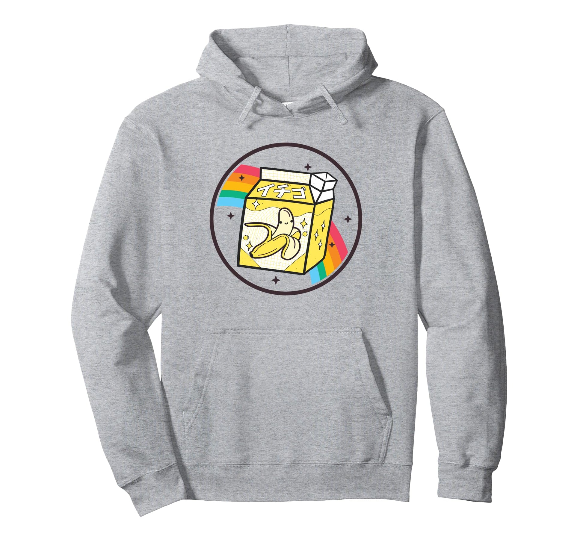 Banana Milk Carton Rainbow Japan Otaku Hoodie - Graphic Print Unisex - T-Shirt, Sweatshirt, Hoodie