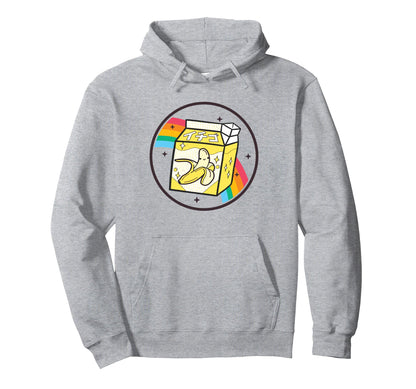 Banana Milk Carton Rainbow Japan Otaku Hoodie - Graphic Print Unisex - T-Shirt, Sweatshirt, Hoodie