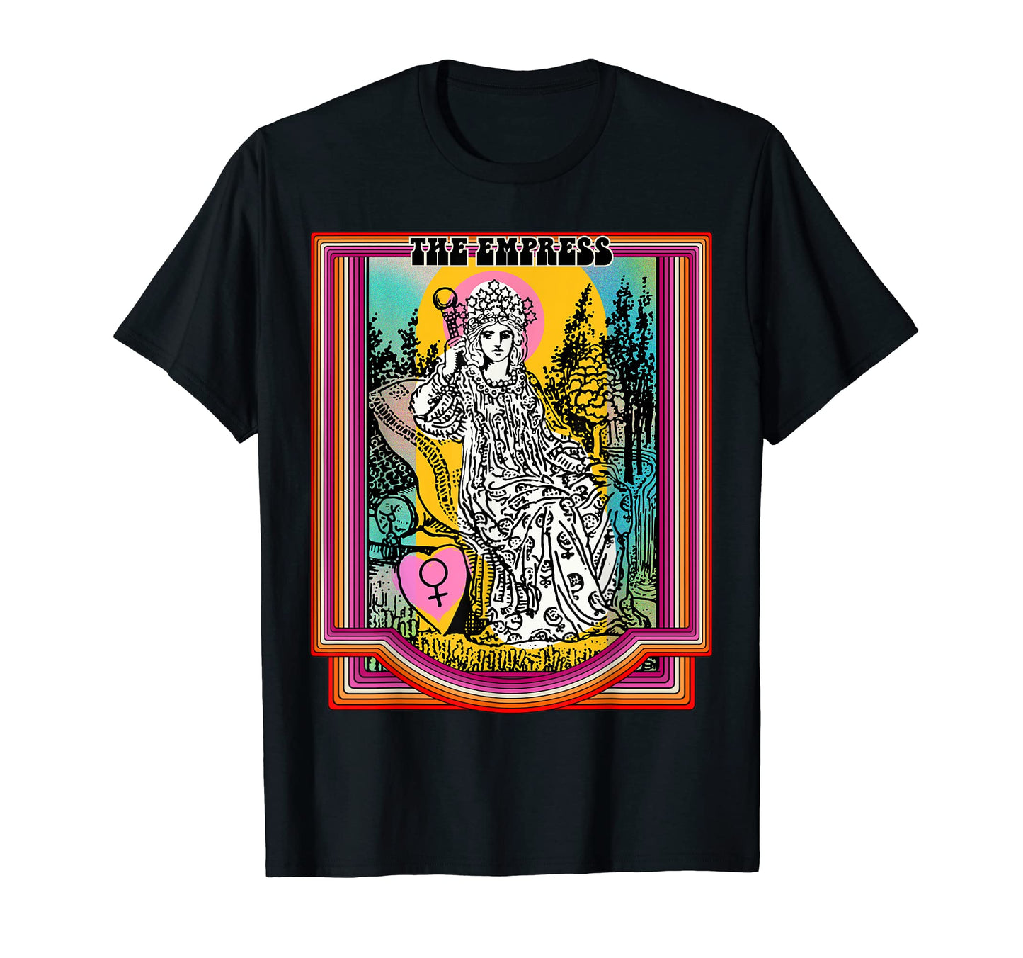 Tarot Card Empress Groovy Peace Sign T-Shirt - Novelty Apparel Unisex - T-Shirt, Sweatshirt, Hoodie