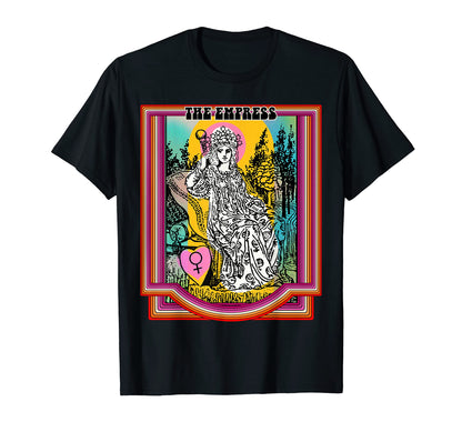 Tarot Card Empress Groovy Peace Sign T-Shirt - Novelty Apparel Unisex - T-Shirt, Sweatshirt, Hoodie