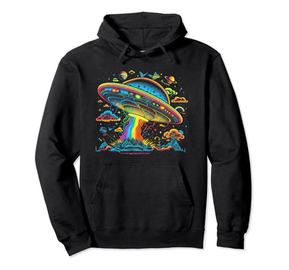 Ufo Funny Alien Mushroom 60S 80S 70S Hoodie - Novelty Apparel Men Women - T-Shirt, Sweatshirt, Hoodie