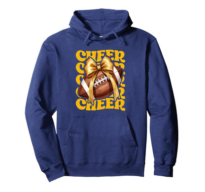 Game Day Yellow Cheerleader Mom Hoodie - Casual Everyday Wear Men Women - T-Shirt, Sweatshirt, Hoodie