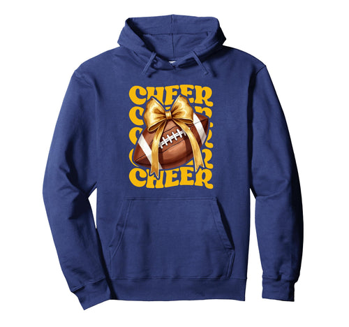 Game Day Yellow Cheerleader Mom Hoodie - Casual Everyday Wear Men Women - T-Shirt, Sweatshirt, Hoodie