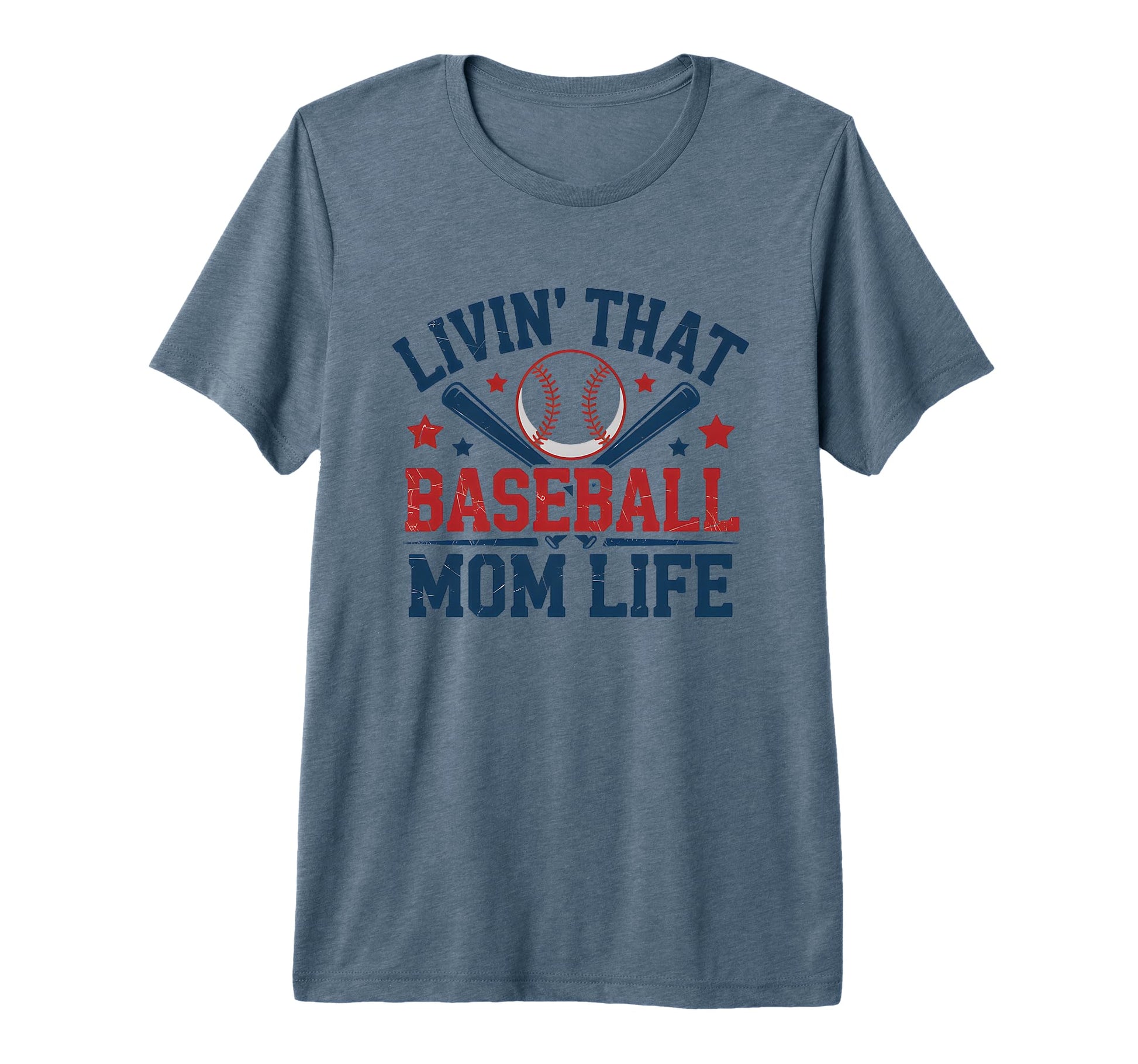 Livin That Baseball Mom Life Tri Blend T-Shirt - Graphic Print Men Women - T-Shirt, Sweatshirt, Hoodie