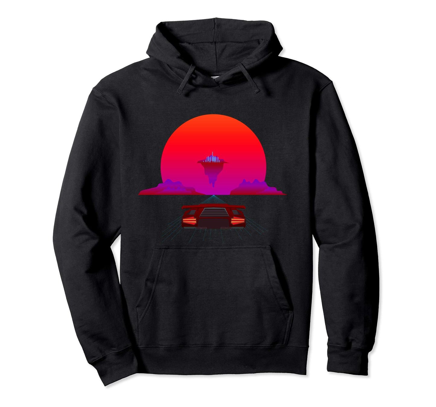 Futurism Synthwave 80S Vaporwave Sun Hoodie - Aesthetic Graphic Men Women - T-Shirt, Sweatshirt, Hoodie