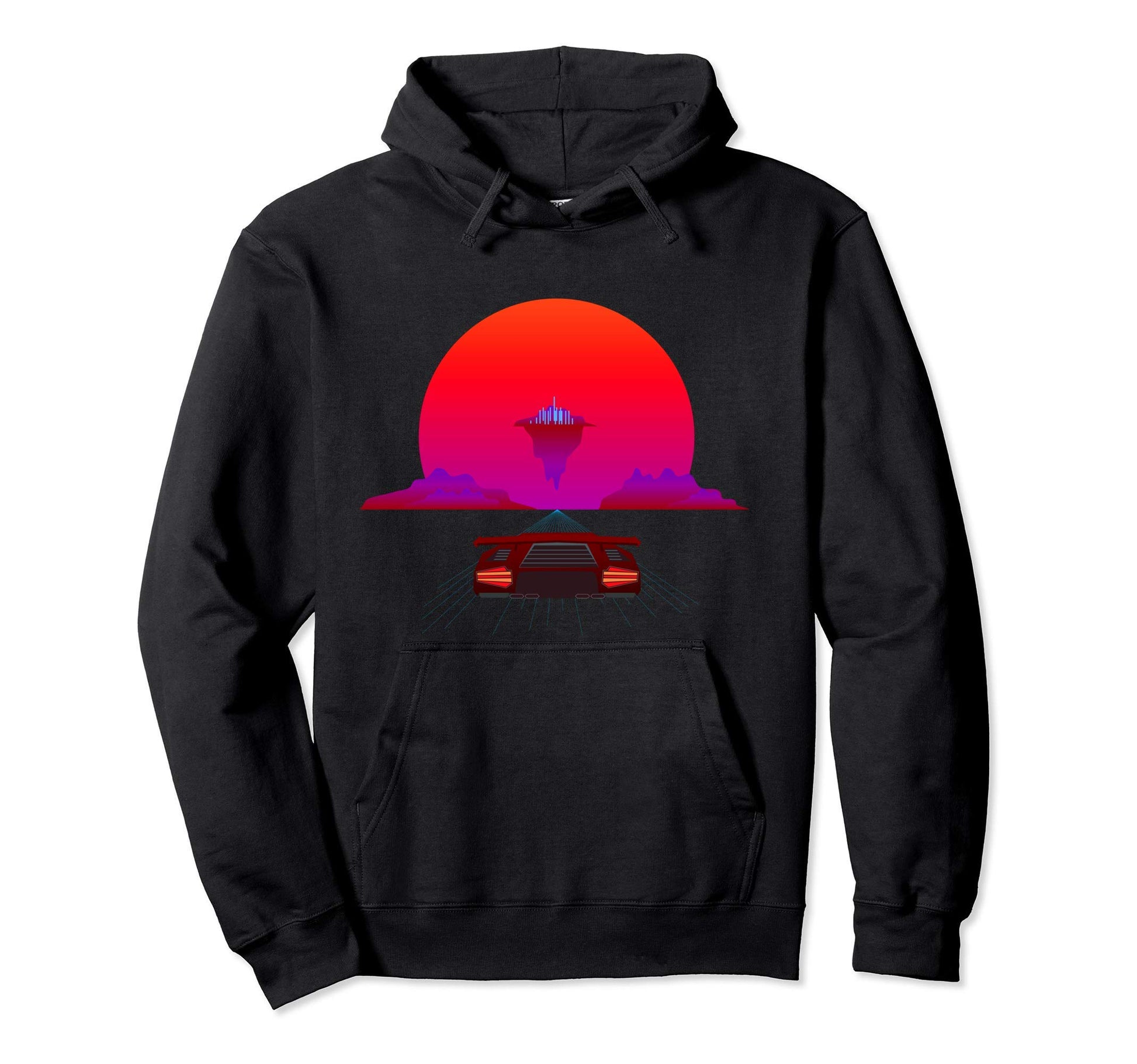 Futurism Synthwave 80S Vaporwave Sun Hoodie - Aesthetic Graphic Men Women - T-Shirt, Sweatshirt, Hoodie