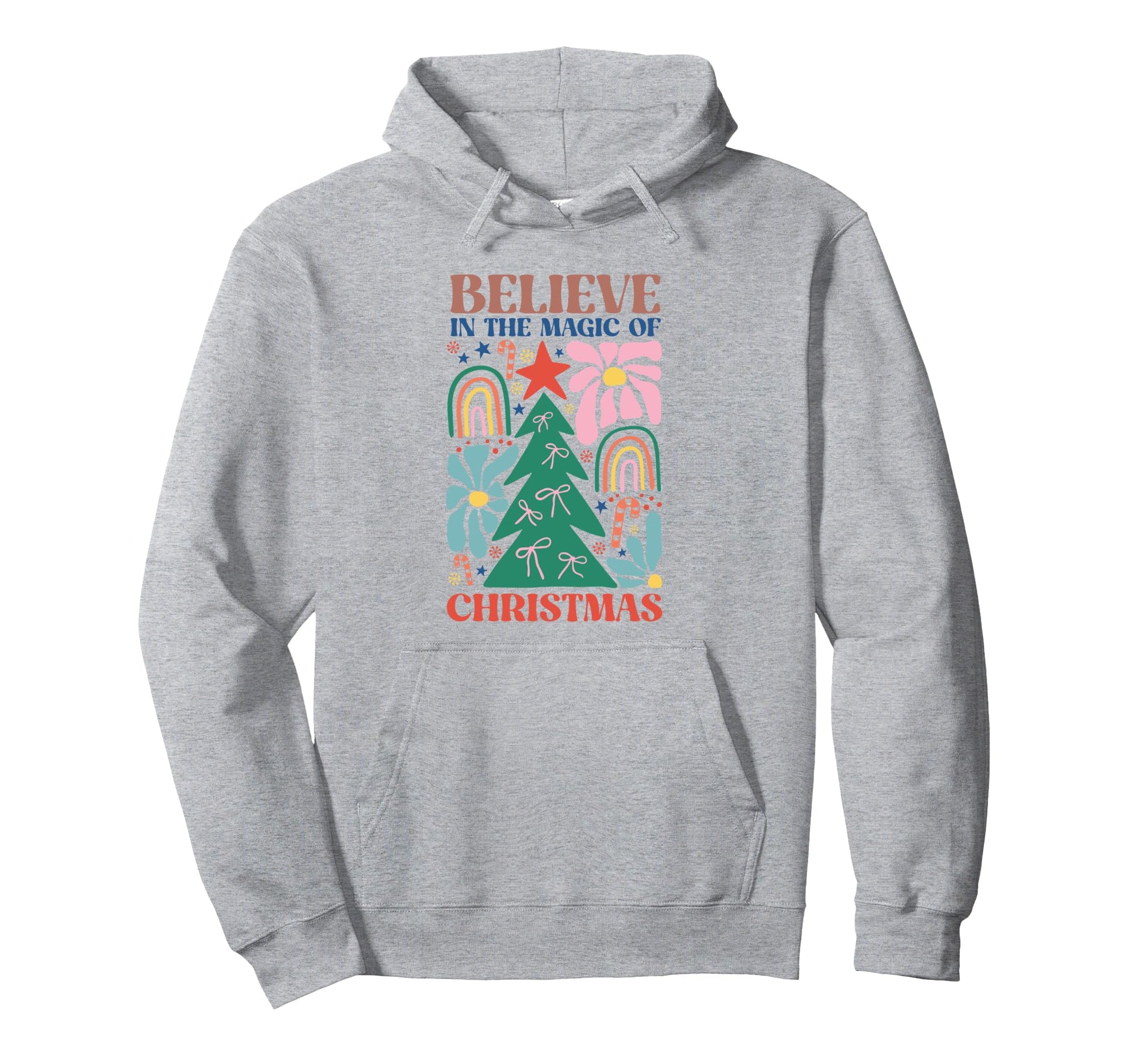 Boho Rainbow Tree Teens Holiday Hoodie - Graphic Print Unisex - T-Shirt, Sweatshirt, Hoodie