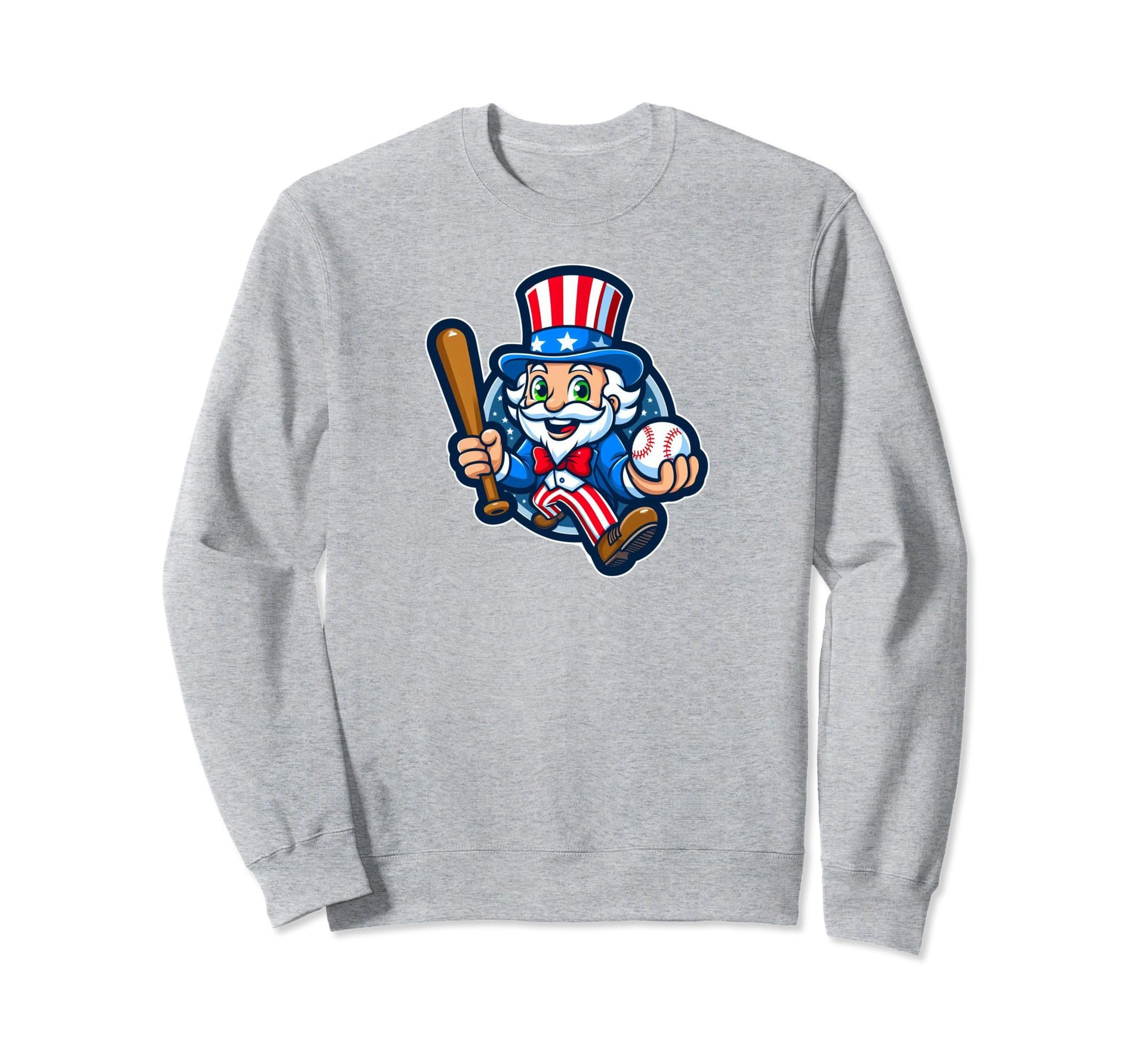 Uncle Sam Baseball 4Th July Sweatshirt - Casual Everyday Wear Unisex - T-Shirt, Sweatshirt, Hoodie