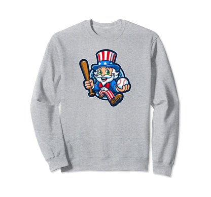 Uncle Sam Baseball 4Th July Sweatshirt - Casual Everyday Wear Unisex - T-Shirt, Sweatshirt, Hoodie