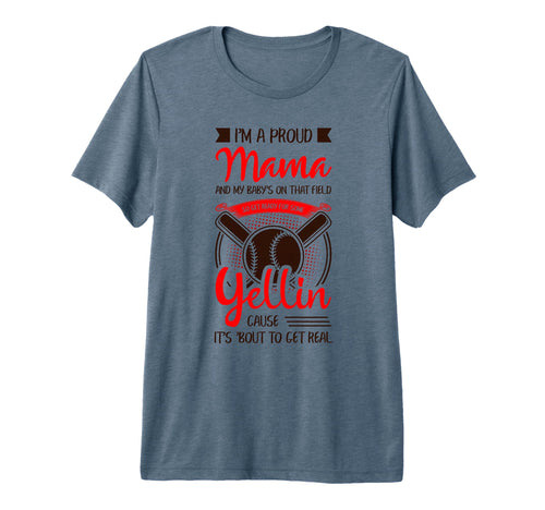 Proud Baseball Mom Softball Mama Tri T-Shirt - Trendy Graphic for Adults - T-Shirt, Sweatshirt, Hoodie