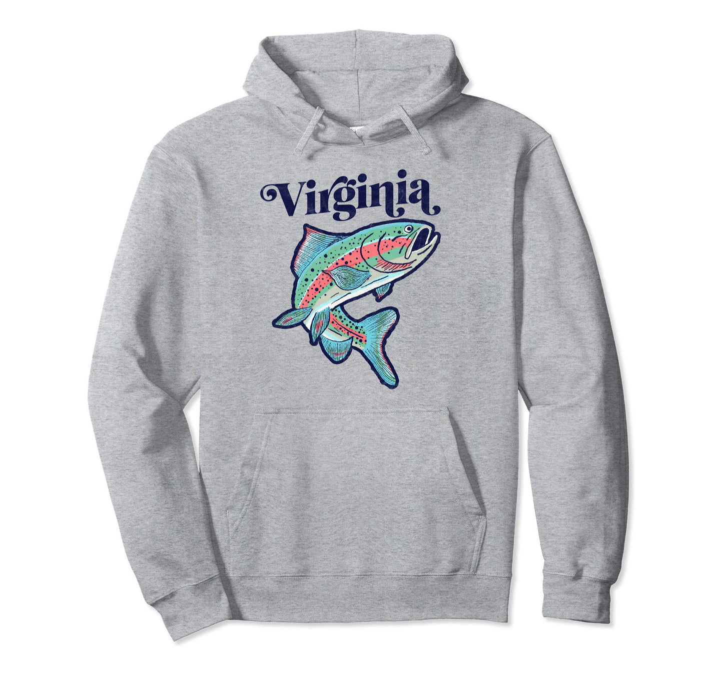 Virginia Rainbow Trout Fishing Hoodie - Graphic Print for Adults - T-Shirt, Sweatshirt, Hoodie