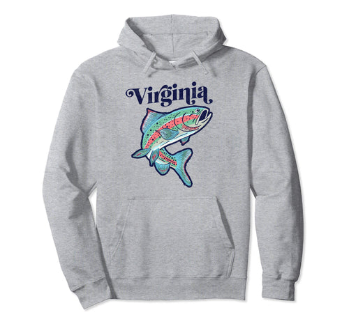 Virginia Rainbow Trout Fishing Hoodie - Graphic Print for Adults - T-Shirt, Sweatshirt, Hoodie