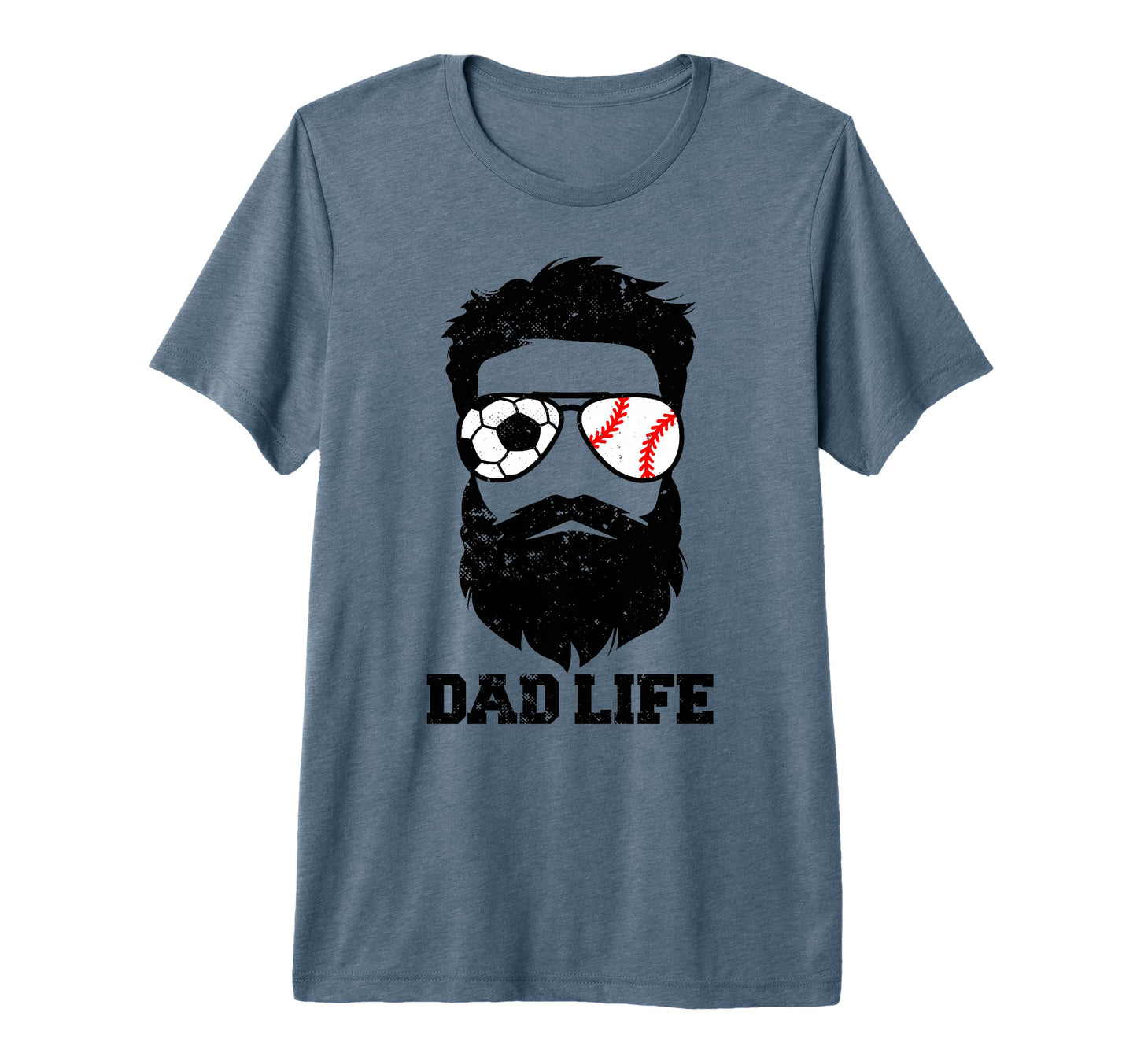Mens Soccer Baseball Dad Messy Hair T-Shirt - Fun Novelty Design Unisex - T-Shirt, Sweatshirt, Hoodie