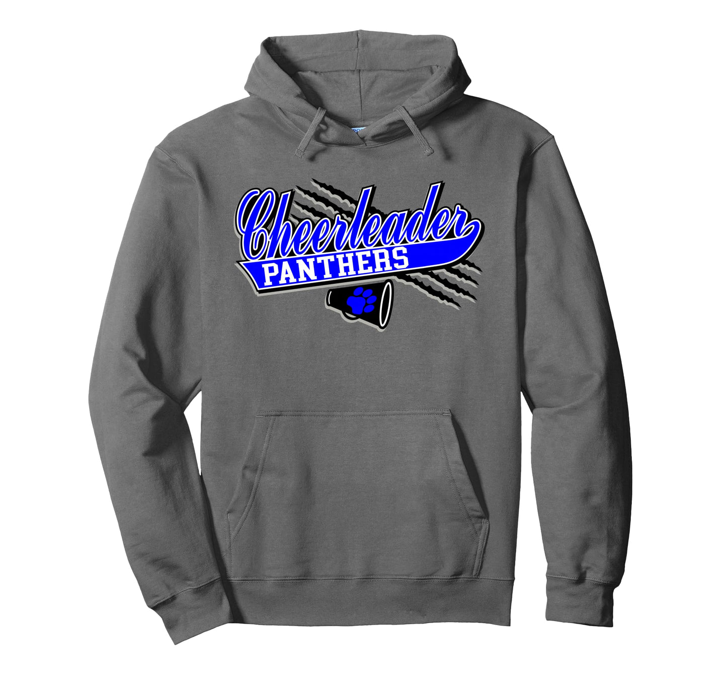 Panthers Cheerleader Cheer Mom Game Day Blue Hoodie - Graphic Print Unisex - T-Shirt, Sweatshirt, Hoodie
